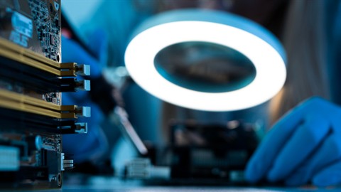 Ring light and electronics setup for AOI lighting and camera inspection
