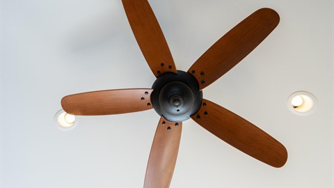Wood blade design fan for Malaysian home interiors